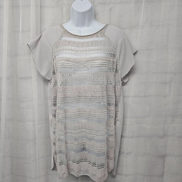 Simply Vera Vera Wang Tee Gray Sheer Mesh Whimsigoth Fairy Twee M - Picture 1 of 11